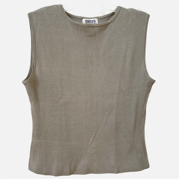 CHICO'S Design Sleeveless Knit Shell Size Large - Picture 1 of 7